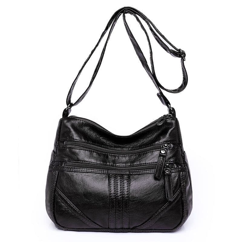 image-Women's Fashion Soft Leather Large Capacity Shoulder Bag