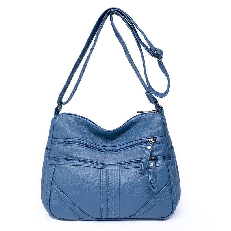 image-Women's Fashion Soft Leather Large Capacity Shoulder Bag