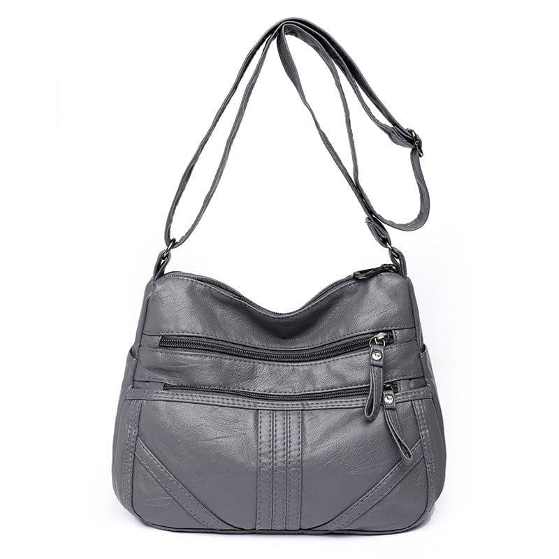 image-Women's Fashion Soft Leather Large Capacity Shoulder Bag