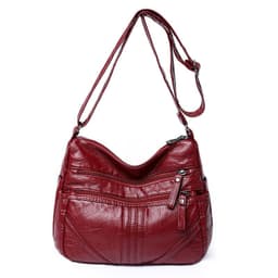 image-Women's Fashion Soft Leather Large Capacity Shoulder Bag