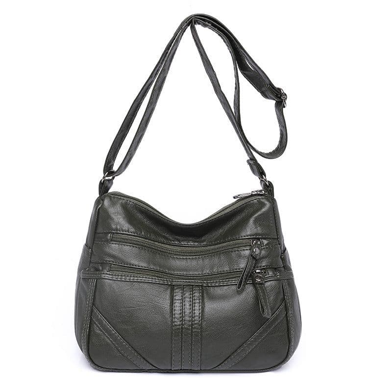 image-Women's Fashion Soft Leather Large Capacity Shoulder Bag