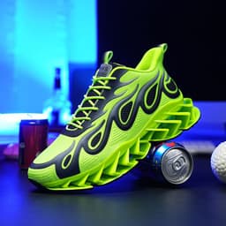 image-Fashion Novel Blade Men's Shoes Flying Woven Breathable Clunky Sneakers