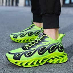 image-Fashion Novel Blade Men's Shoes Flying Woven Breathable Clunky Sneakers
