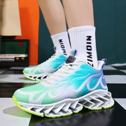 image-Fashion Novel Blade Men's Shoes Flying Woven Breathable Clunky Sneakers