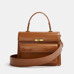 image-Textured Patent Leather Glossy Portable Fashion New Women Bag