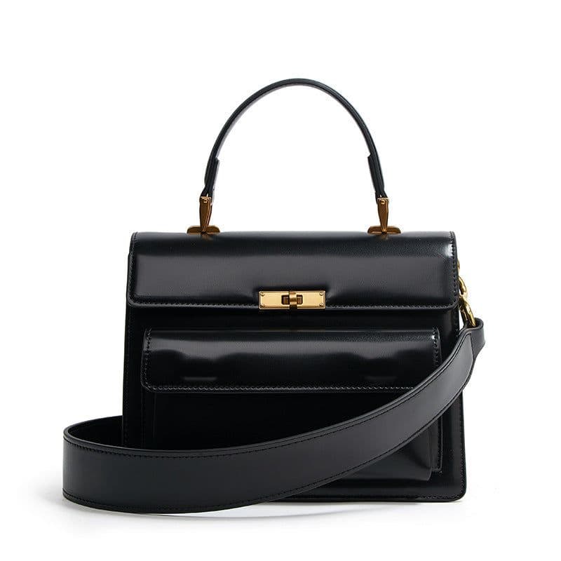 image-Textured Patent Leather Glossy Portable Fashion New Women Bag
