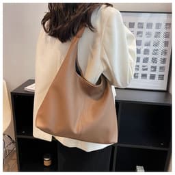 image-Women's Soft Leather Underarm Son Mother Shoulder Bag
