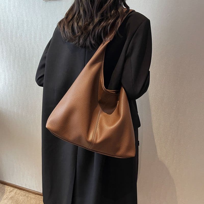 image-Women's Soft Leather Underarm Son Mother Shoulder Bag