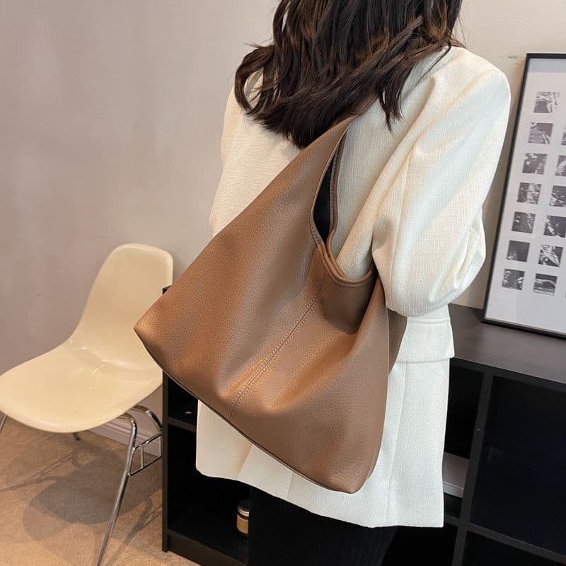 image-Women's Soft Leather Underarm Son Mother Shoulder Bag