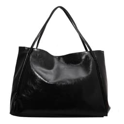 image-Glossy Large Capacity Commuter Retro Fashion Tote Bag