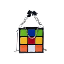 image-Fashion Color Contrast Cute Personality Creative Rubik's Cube Shape Portable Hand-carrying Chain Bag