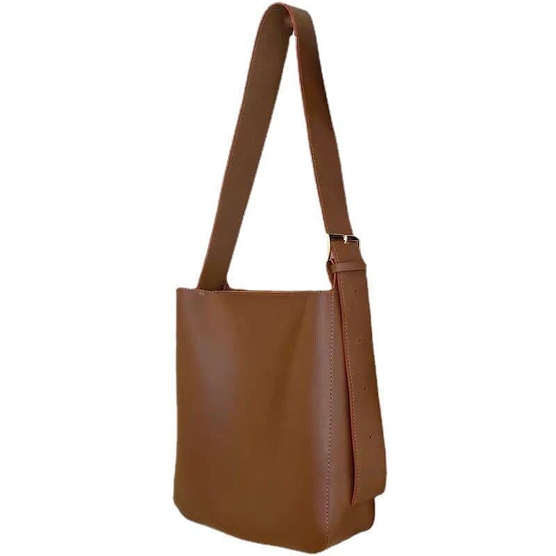 image-Retro Crossbody Korean Versatile One-shoulder Brown Messenger Bag
