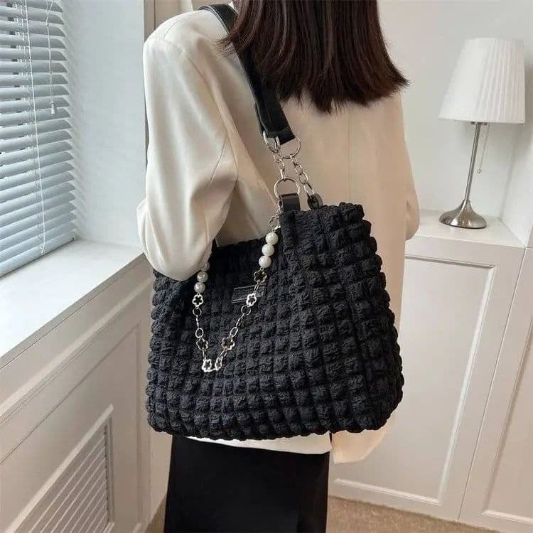 image-Women's Fashion Waterproof Bubble Tote Bag
