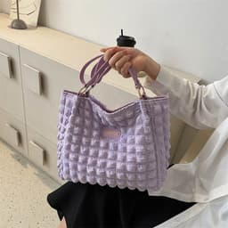 image-Women's Fashion Waterproof Bubble Tote Bag