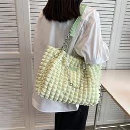 image-Women's Fashion Waterproof Bubble Tote Bag