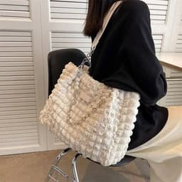 image-Women's Fashion Waterproof Bubble Tote Bag