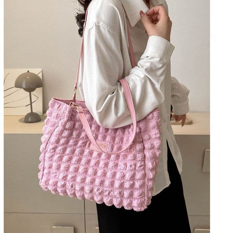 image-Women's Fashion Waterproof Bubble Tote Bag