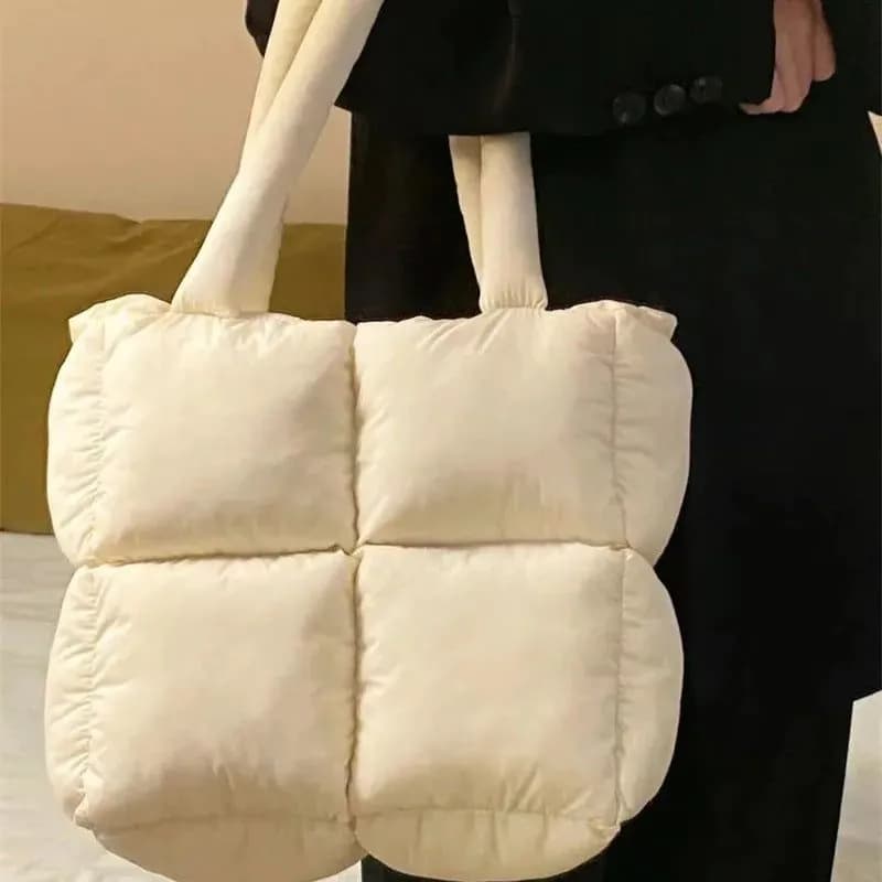 image-High-grade Diamond Soft Cotton Filled Large Capacity Handbag For Women