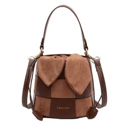 image-Women's Fall Winter Fashion Frosted Woven Portable Bucket Bag
