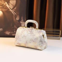 image-Retro Snakeskin Pattern Dumpling Bag Women