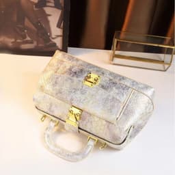 image-Retro Snakeskin Pattern Dumpling Bag Women