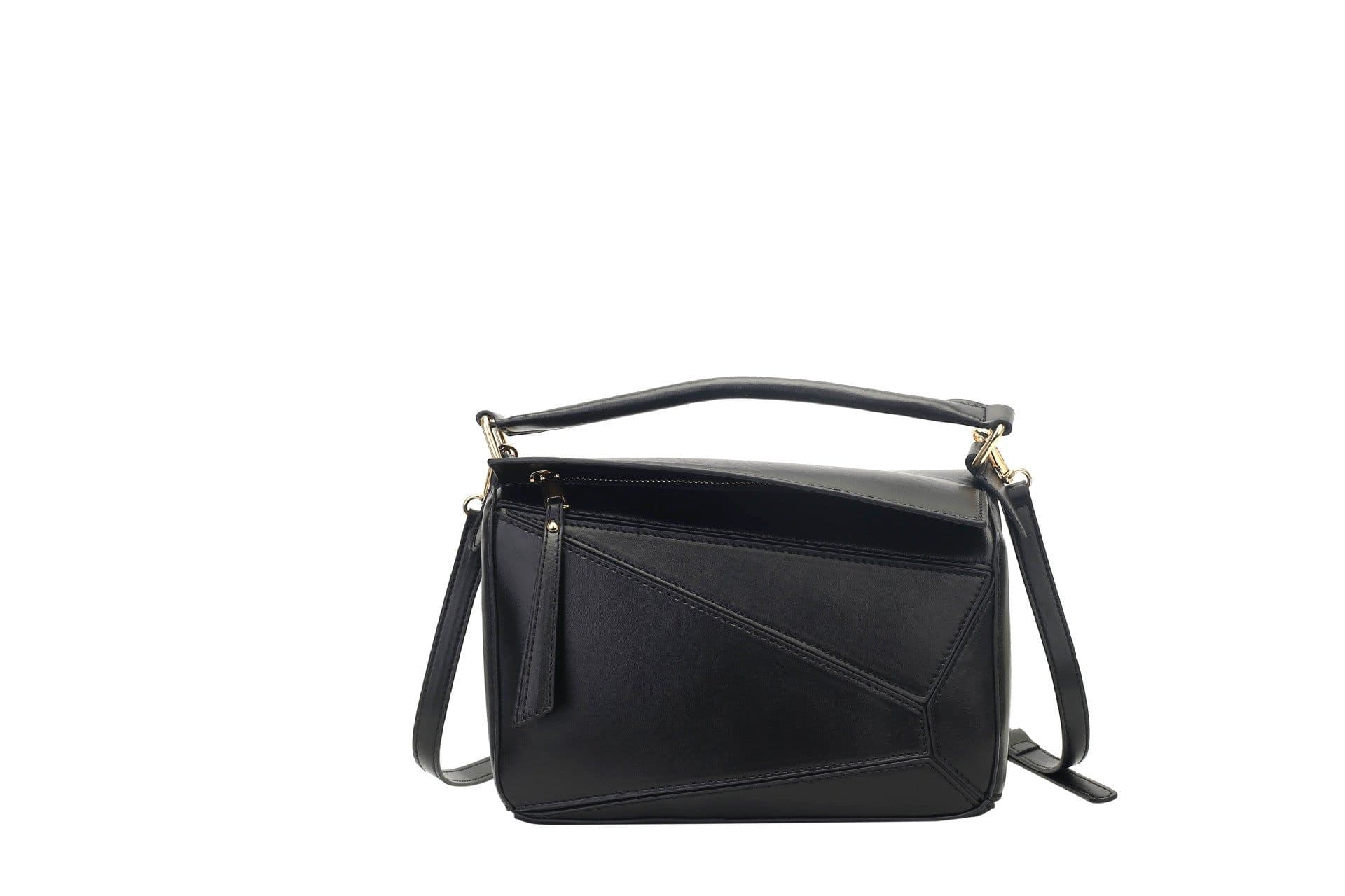 image-Contrast Color Geometric Shoulder Bag For Women
