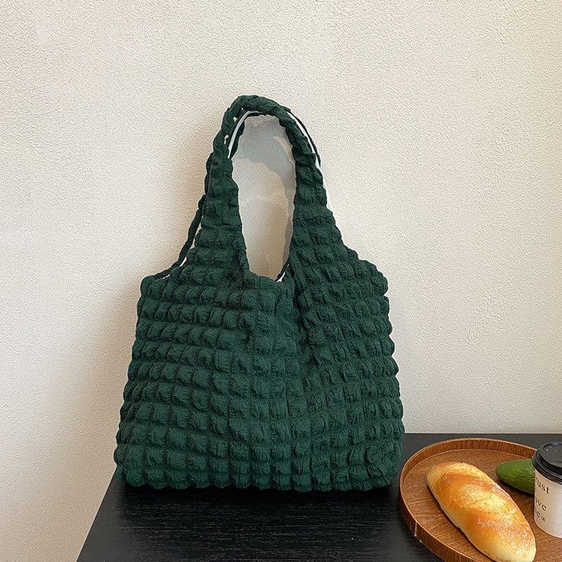 image-Cute Pleated Puff Shouder Bag Women Large-capacity Cloud Armpit Bag Winter Fashion Handbags Girls