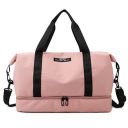 image-Large Capacity Travel Duffle Bag With Shoes Compartment Portable Sports Gym Fitness Waterfproof Shoulder Bag Weekender Overnight Handbag Women