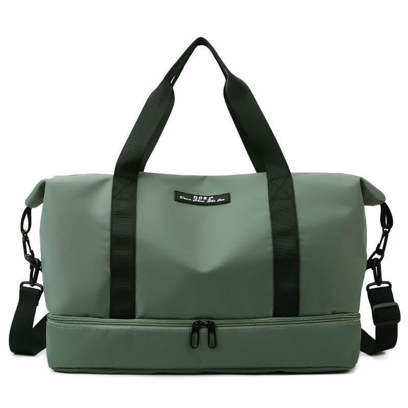 image-Large Capacity Travel Duffle Bag With Shoes Compartment Portable Sports Gym Fitness Waterfproof Shoulder Bag Weekender Overnight Handbag Women