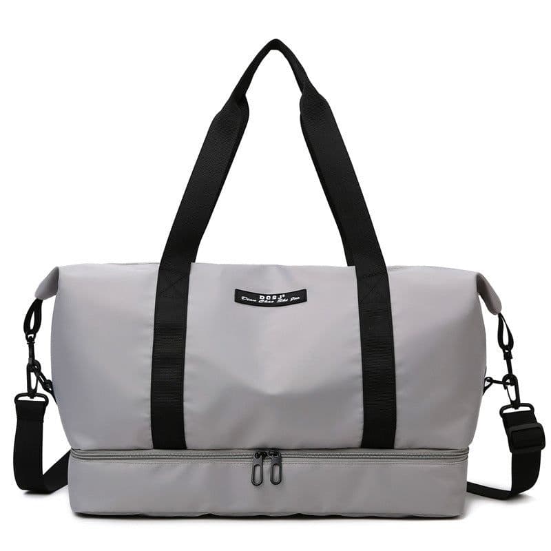 image-Large Capacity Travel Duffle Bag With Shoes Compartment Portable Sports Gym Fitness Waterfproof Shoulder Bag Weekender Overnight Handbag Women
