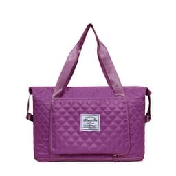 image-Foldable Travel Duffle Bag With Rhombus Sewing Design Large Capacity Fitness Handbag Portable Versatile Shoulder Bags Expandable Organizer