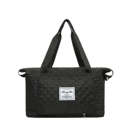 image-Foldable Travel Duffle Bag With Rhombus Sewing Design Large Capacity Fitness Handbag Portable Versatile Shoulder Bags Expandable Organizer