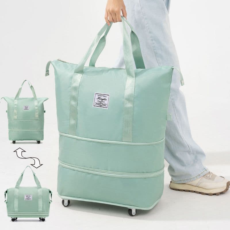 image-New Universal Wheel Travel Bag With Double-layer Dry And Wet Separation Fitness Yoga Shoulser Bags Sports Fitness Large Capacity Handbag Women