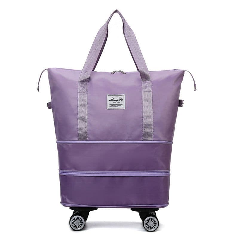 image-New Universal Wheel Travel Bag With Double-layer Dry And Wet Separation Fitness Yoga Shoulser Bags Sports Fitness Large Capacity Handbag Women