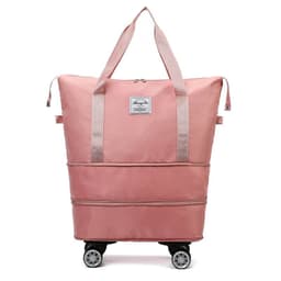 image-New Universal Wheel Travel Bag With Double-layer Dry And Wet Separation Fitness Yoga Shoulser Bags Sports Fitness Large Capacity Handbag Women
