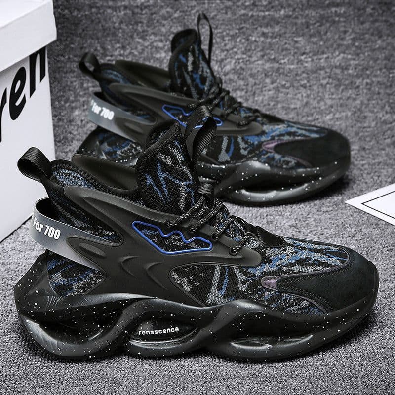 image-Flying Woven Thick Bottom Blade Running Mesh Trendy Shoes