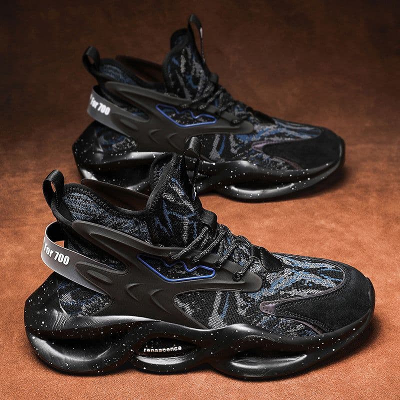 image-Flying Woven Thick Bottom Blade Running Mesh Trendy Shoes