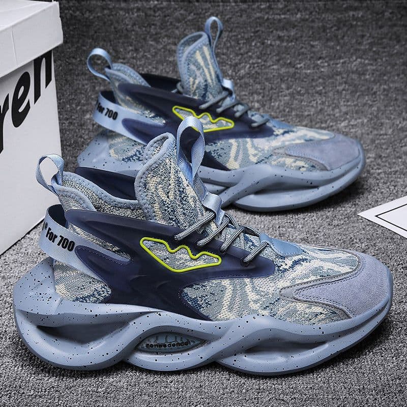 image-Flying Woven Thick Bottom Blade Running Mesh Trendy Shoes