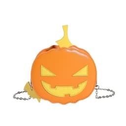 image-Contrast Color Cartoon Funny Pumpkin Crossbody Shoulder Bag