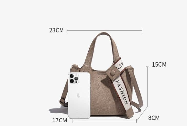 image-Cross-border Genuine Leather Hand Holding Bucket Bag High-grade Simple Shoulder Messenger Bag
