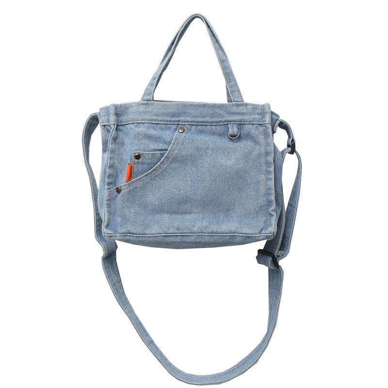 image-Men's And Women's Fashion Denim Messenger Bag