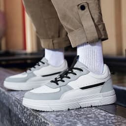 image-Leather Surface Sports Male Soft Bottom Running Shoes