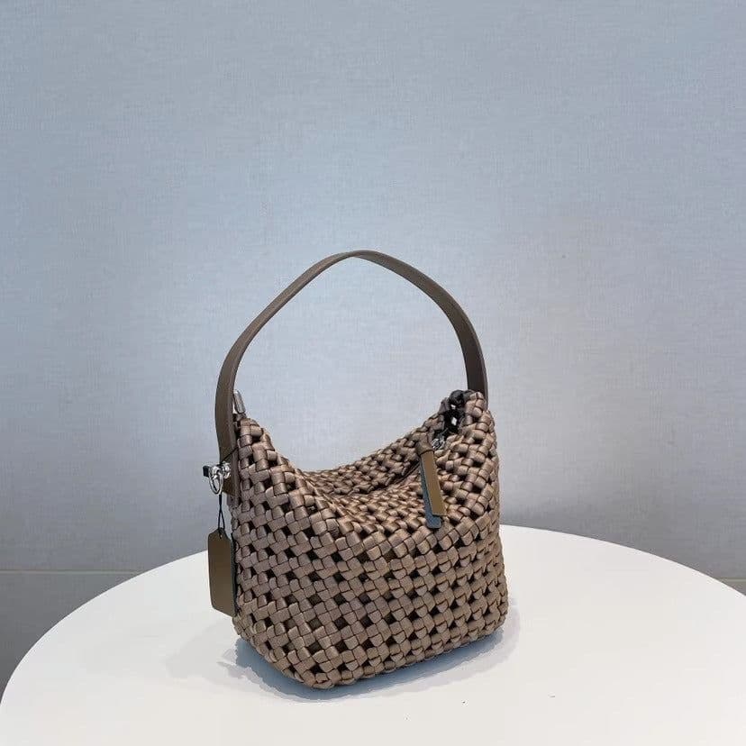 image-Nylon Hand-woven Lunch Box Handbag All-match Underarm Shoulder Messenger Bag