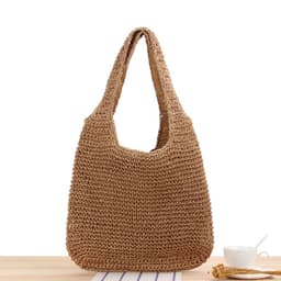 image-One-shoulder Straw Bag Hand-woven Large Capacity
