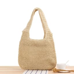 image-One-shoulder Straw Bag Hand-woven Large Capacity
