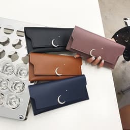 image-Star Moon Rivet Zipper Soft Leather Coin Wallet