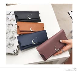 image-Star Moon Rivet Zipper Soft Leather Coin Wallet