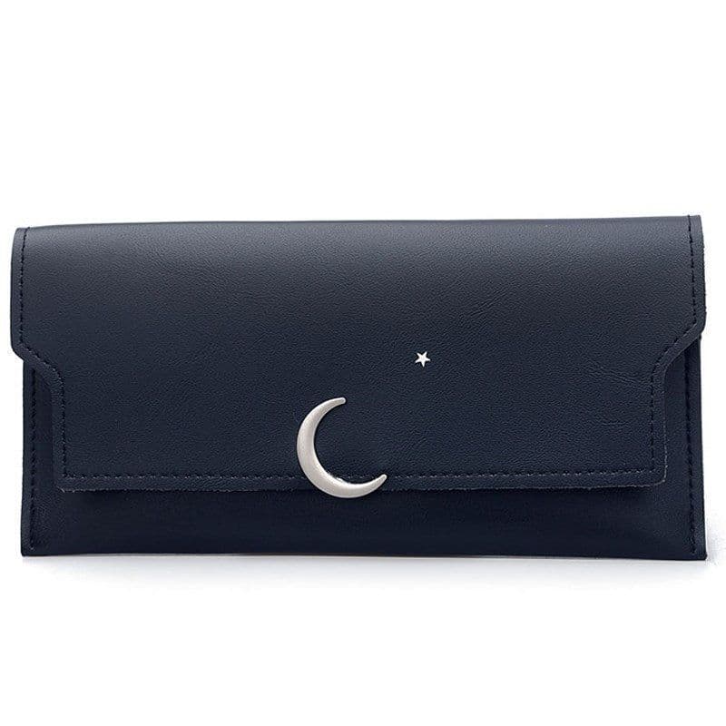 image-Star Moon Rivet Zipper Soft Leather Coin Wallet