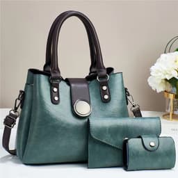 image-Women's Fashion Simple Large Capacity Shoulder Messenger Handbag Three-piece Set