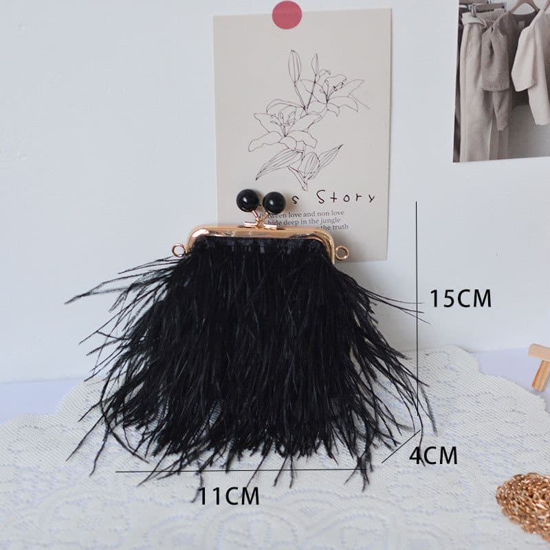 image-Single-sided Ostrich Fashion Clutch Crossbody Bag